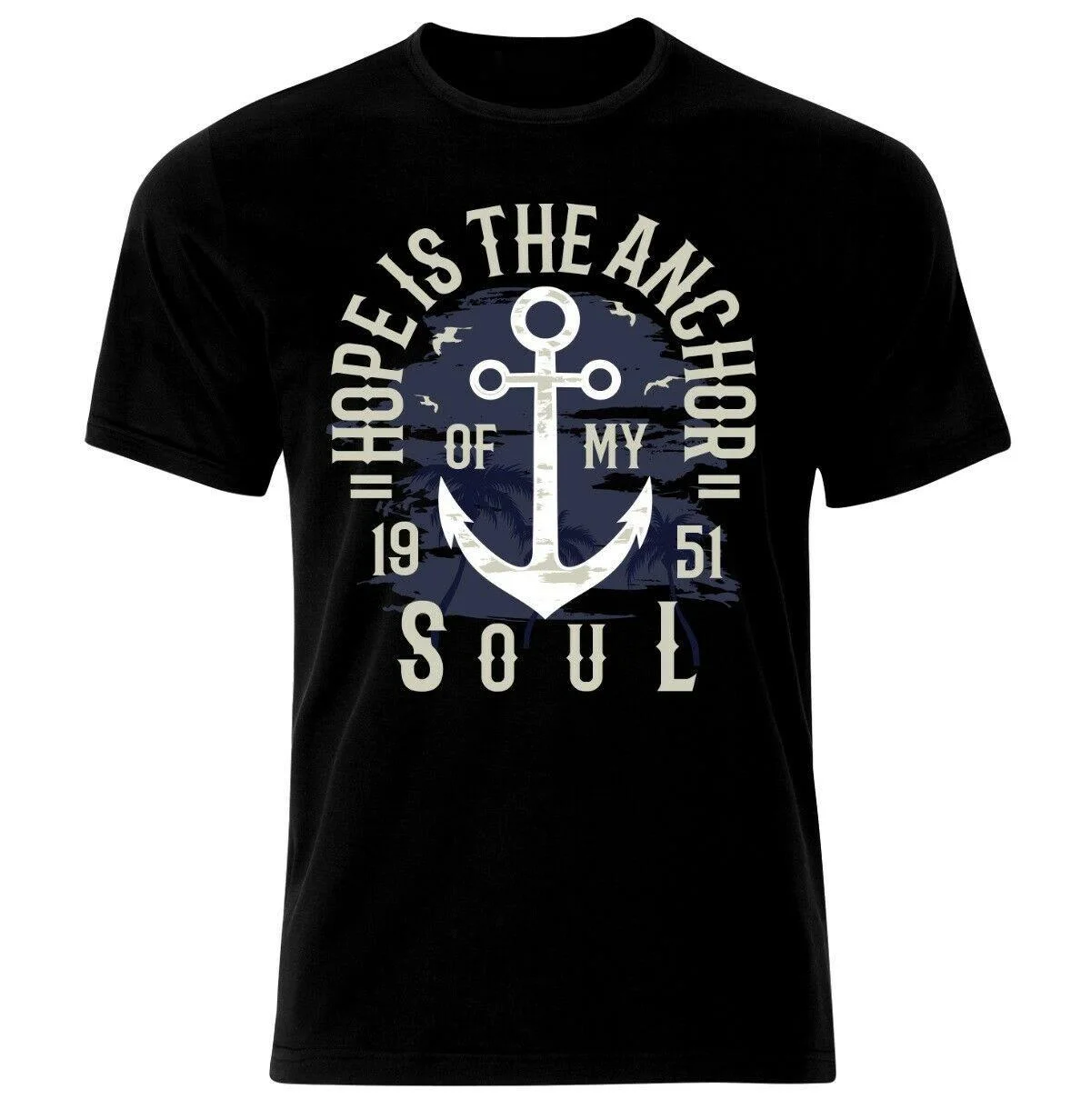 Мужская весёлая летняя хлопковая одежда Hope Is The Anchor Soul с коротким рукавом |