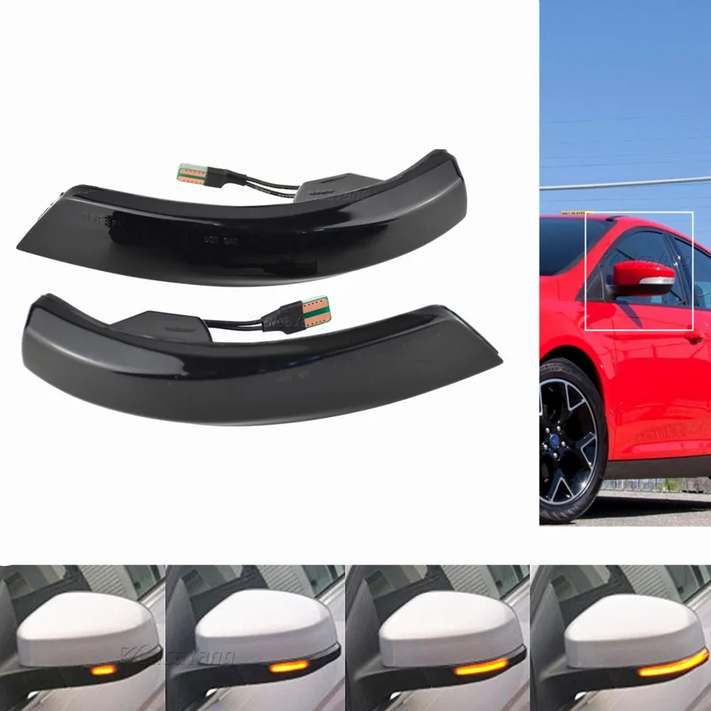 

For Ford Focus 2 3 Mk2 Mk3 Mondeo Mk4 Dynamic Turn Signal Light LED Side Wing Rearview Mirror Indicator Blinker Light
