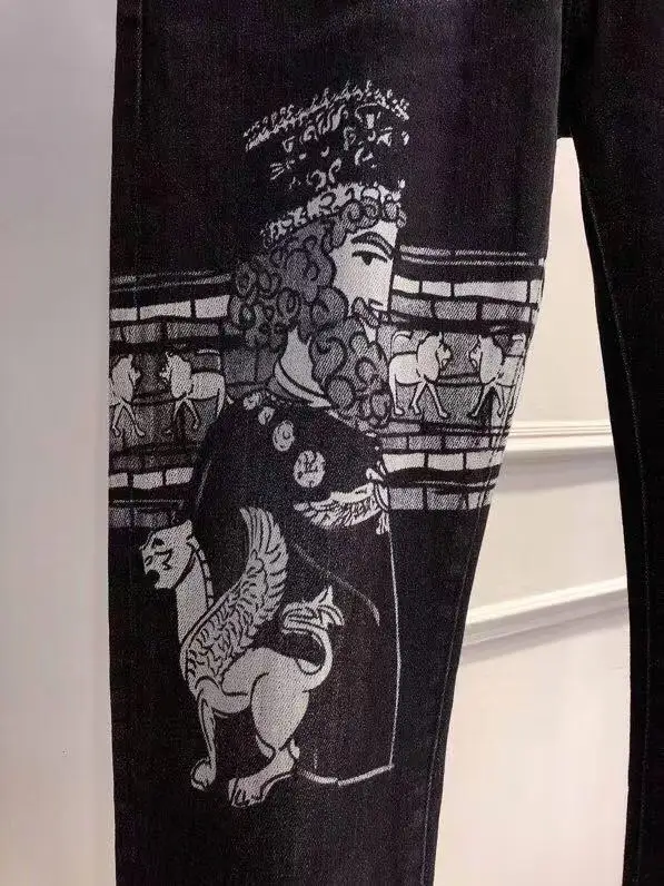 AH10466, модные мужские джинсы,, Подиумные, Роскошные, известный бренд, Европейский дизайн, вечерние, Стильная мужская одежда