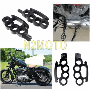 

Motorcycle Flying Knuckle Footpegs Footrests Custom Pedal For Harley V-Rod Sportster XL Dyna Softail Black Control Foot Pegs