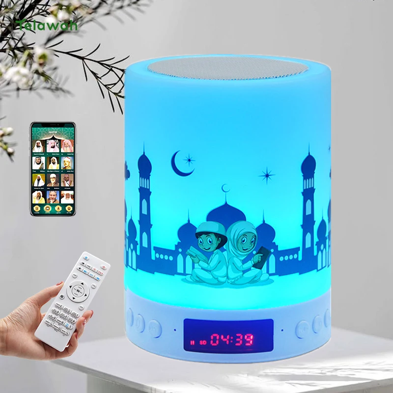 Динамик Корана Telawah с часами Azan портативный ночсветильник управление через