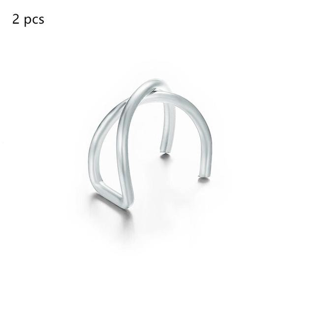 5Pcs/Set Ear Cuff Gold Leaves Non-Piercing Ear Clips Fake Cartilage Earring Jewelry For Women Men