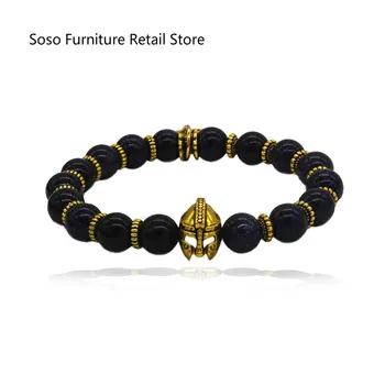 

SONSO Store 2020new crystal beads Buddha head leading natural Shiyong Shi helmet skull fashion retro punk style Bracelet