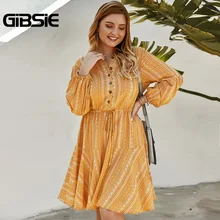 Женское винтажное платье на пуговицах GIBSIE повседневное