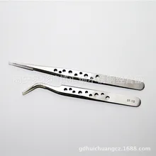 Прецизионный Пинцет Цвет с отверстием тусклый полировочные пинцеты Нержавеющая сталь пористый Пинцет роскошные золотые цветной пинцет ногтей Rhinesto