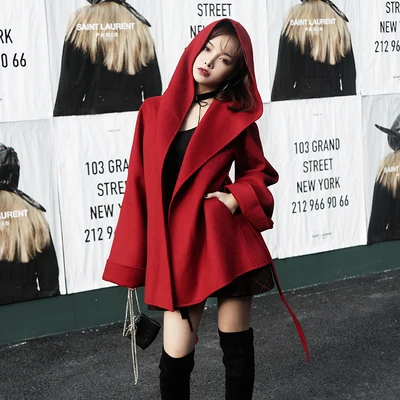 Осенне-зимнее женское худи Ruibbit Harajuku Goth свитшот красное пальто накидка в стиле