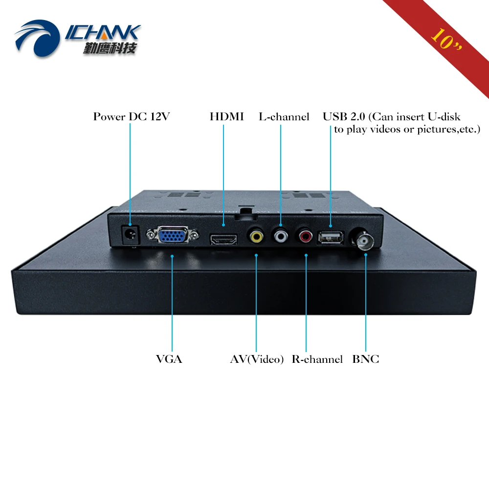 ݼ      LCD ȭ, AV BNC HDMI Է USB Ʈ B100TN-ABHUV, 10 ġ , 800x600