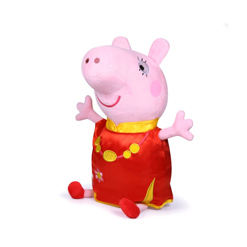 46 см оригинальные Peppa Pig день рождения Джордж Плюшевые животные игрушки семья Розовая Свинья рождественские подарки, куклы игрушки для девочек детей - Цвет: New Year Mummy