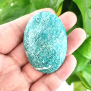 

Hand Carved Careful Natural Amazonite Crystal Stone Plam