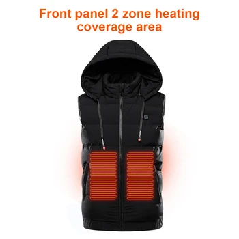 

Jacket Heating Heated Pad 9 Heating Areas USB Heating Jacket Electric Thermal Clothing Waistcoat Warm Clothes Hooded Hot USB