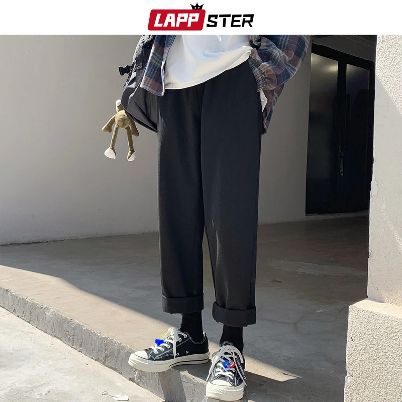 LAPPSTER Men Harajuku Harem Pants 2020 Summer Overalls Mens Wide Leg Cargo Pants Male Korean Fashions Armygreen Black Trousers LAPPSTER Men Harajuku Harem Pants 2020 Summer Overalls Mens Wide Leg Cargo Pants Male Korean Fashions Armygreen Black Trousers