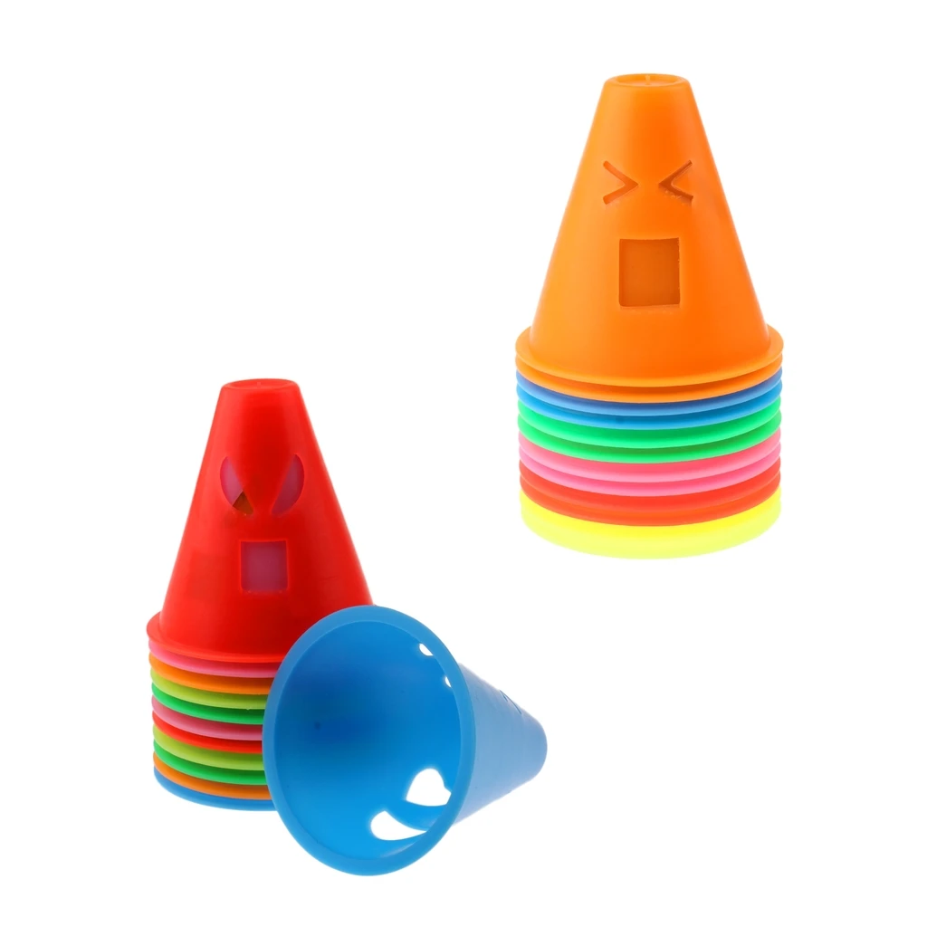 24Pcs Skateboard Inline Roller Skating Agility Training Sport Cones Slalom 24Pcs Skateboard Inline Roller Skating Agility Training Sport Cones Slalom