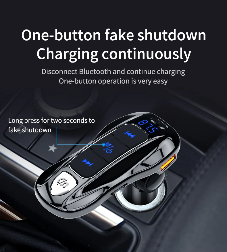 USB Quick Charge 3,0 Bluetooth 5,0 автомобильный комплект fm-передатчик беспроводной Handsfree TF автомобильный аудио музыкальный MP3 плеер usb type-C