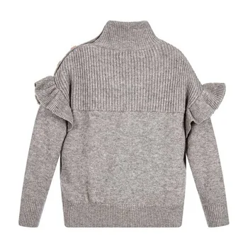 

Girls Infant Sweater Children Knitted Spring Clothes Solid Turtleneck Pullover Sweater for Girls Clothing 1-5T