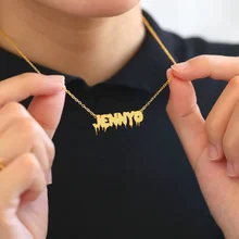 

Stainless Steel Jewelry Personalized Necklace Gold Pendants Customizable Name Necklace Baby Necklace Jewelry Gift for Kids