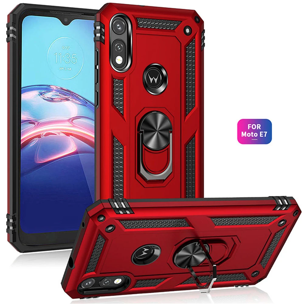 Funda Moto E 2020, Armor resistente, soporte militar, anillo, para Moto E 2020 E(2020), MotoE7 E 7, 6,2"|Fundas antigolpes para AliExpress