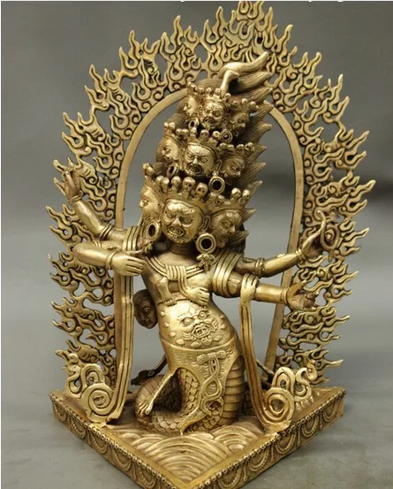 YM 311 2" Китайский, буддийский из бронзы lotus Moon Удобная статуя Guanyin Kwan-Yin