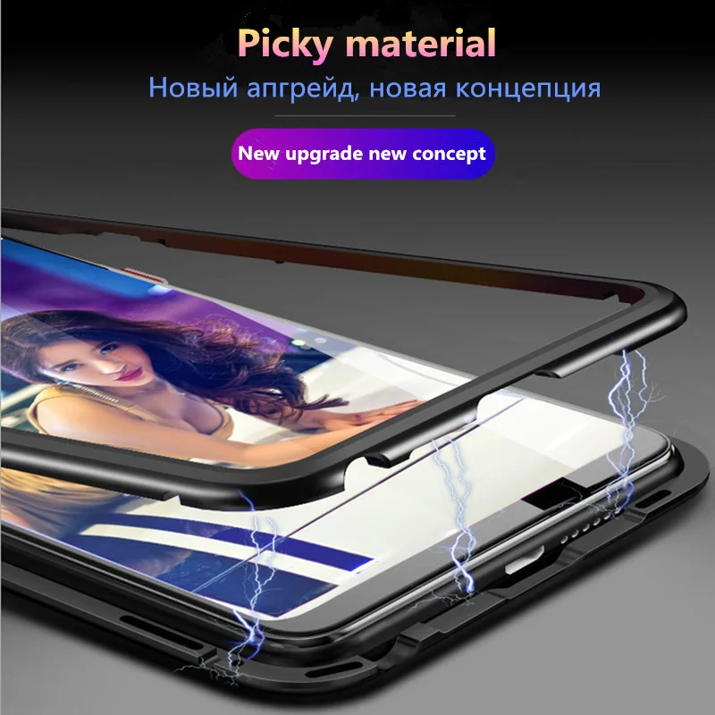 Huawei p smart чехол Магнитная Адсорбция металлический чехол для huawei Y9/Y5 Y6/Y7 Pro Y6/Y7 Prime Maimang 7 Nova для детей 2, 3, 4, 5i