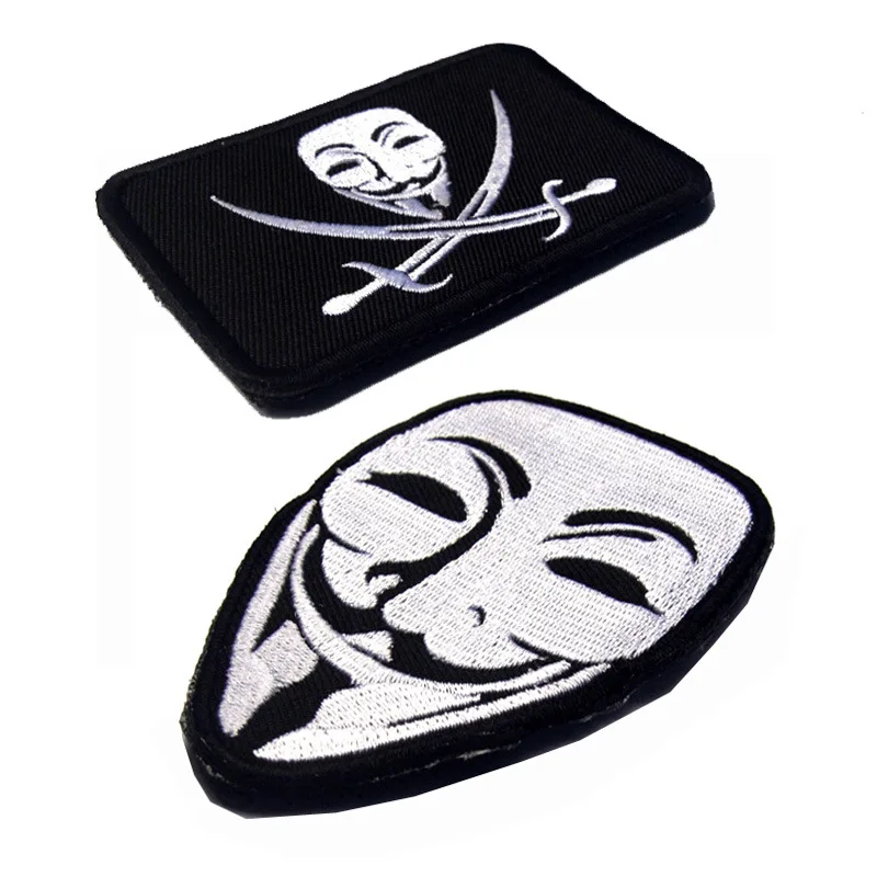 V для Vendetta бренд зоны маска вышитая липучка этикетка ПВХ эмблема плеча 5
