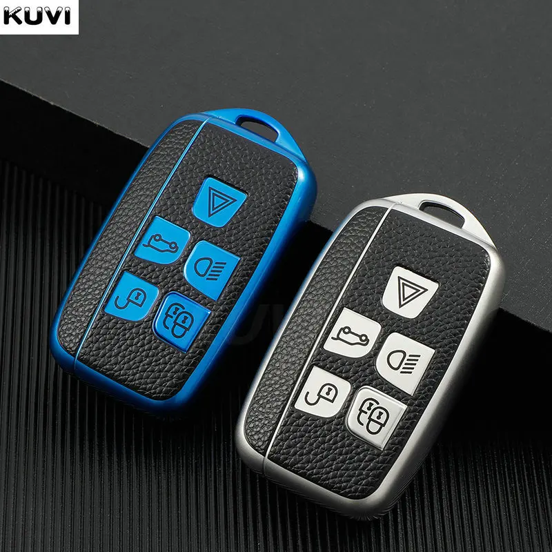 Leather Tpu Car Remote Key Case Cover Holder Shell For Land Rover Range Rover Sport Evoque Freelander - For Jaguar Xf Xj Xe Xjl Xf - Racext™️ - - Racext 21