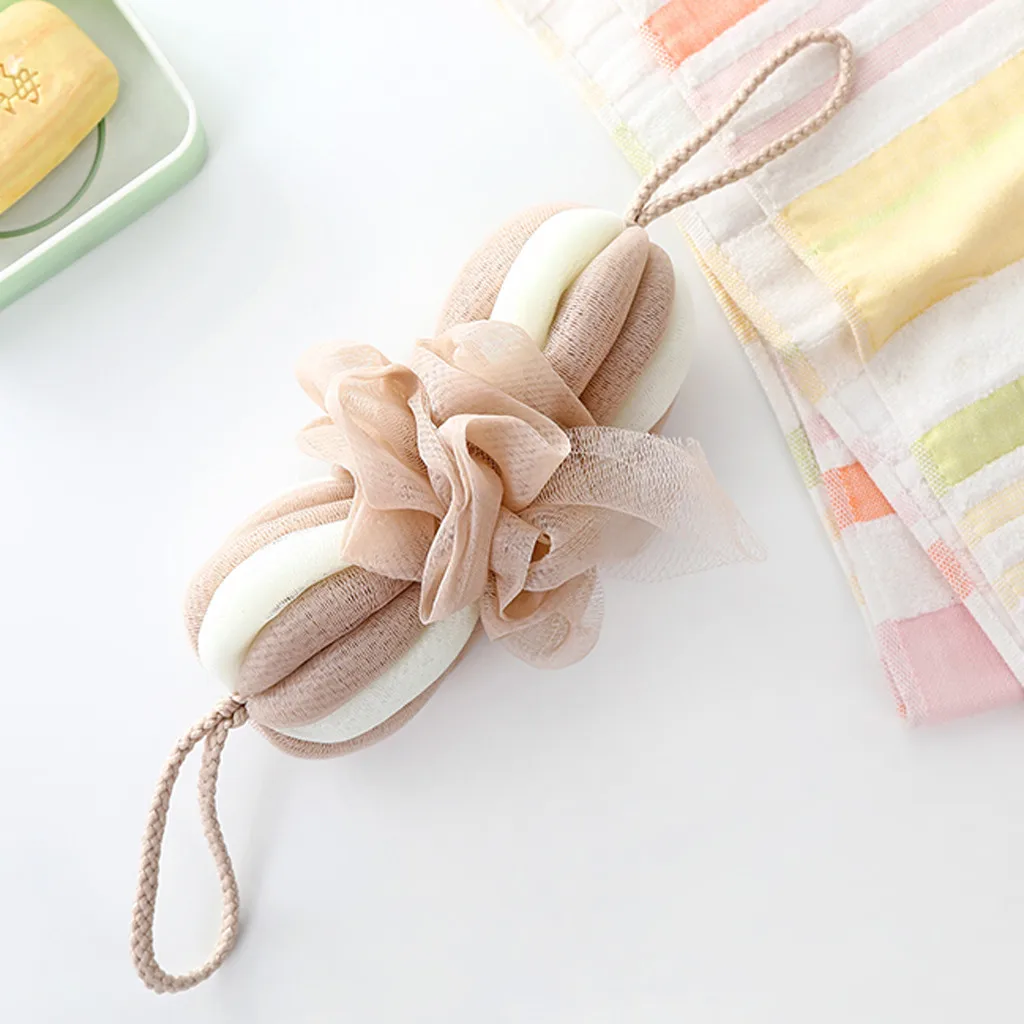 Skin Exfoliating Shower Sponge Natural Bath Brush Bath Shower Sponge Exfoliating Mesh Brush Pouf Bath Shower Ball Sponge Clean