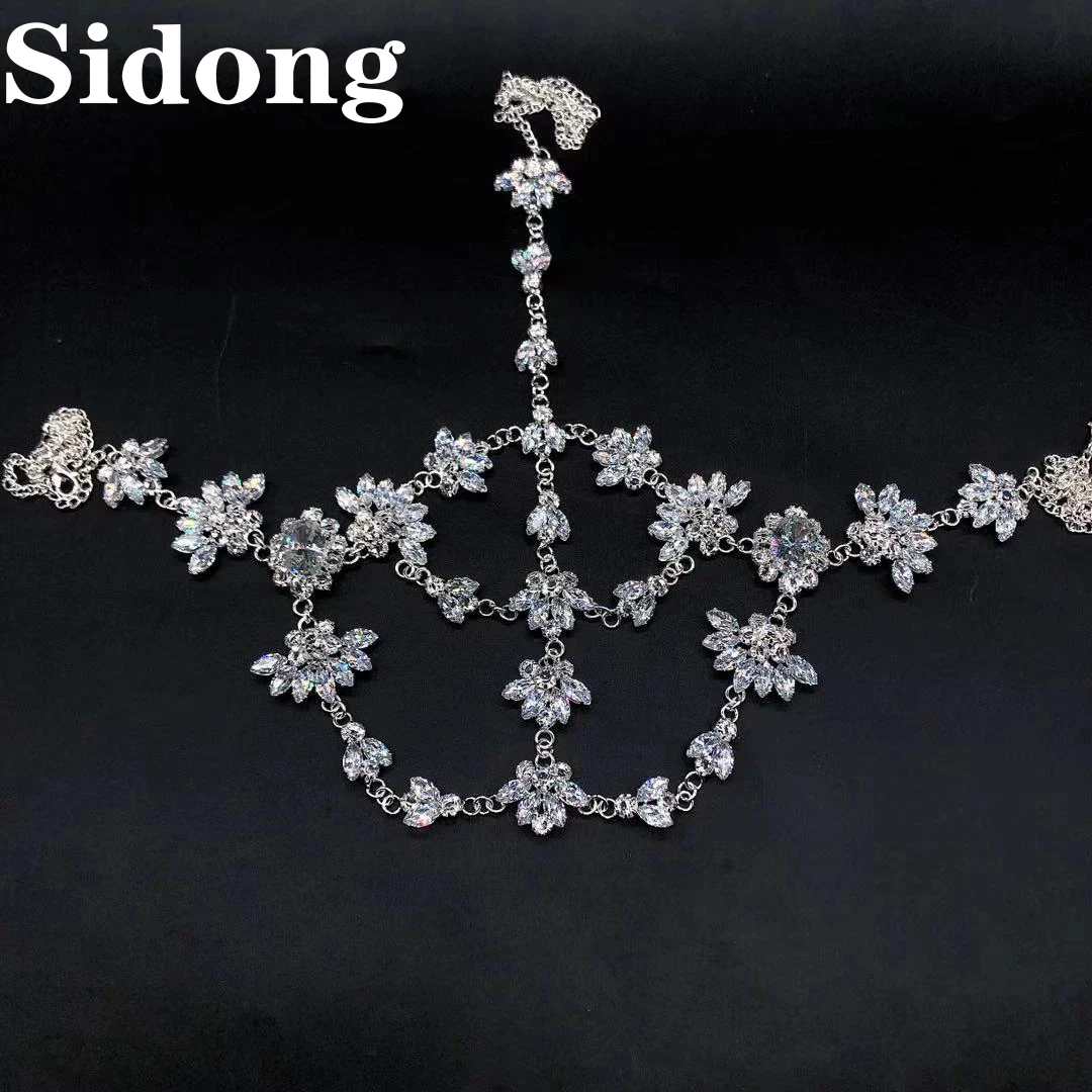 Fashion luxury glittering zircon mask exquisite luxury jewelry crystal flower decoration mysterious dance Mask Party Jewelry Gif