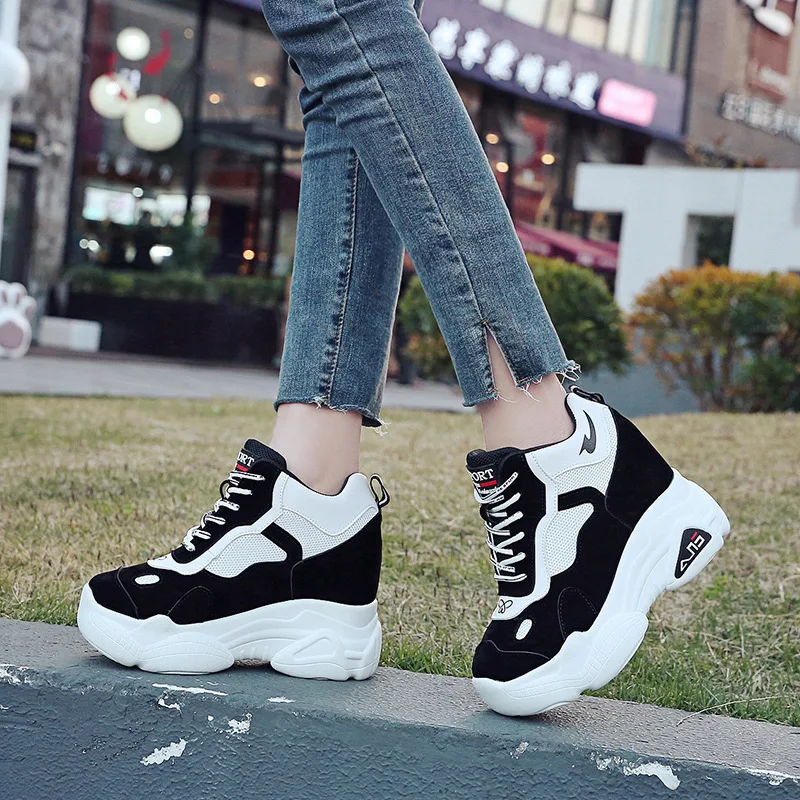 

Women's in Elevator Shoes 2019 Spring And Autumn New Style Versatile Network Breathable Music Students Casual Running Shoes Wome