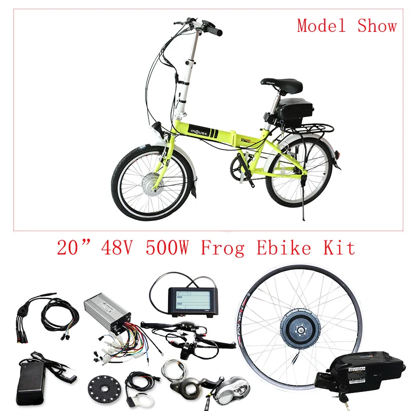 20inchfrog500w48v10a Набор преобразования для электрического велосипеда 48v 500w электрическое преобразование велосипедов комплект 48v 10a Батарея, фара для электровелосипеда в комплекте 2" 26" 700C передний привод колеса - Цвет: 20inchfrog500w48v10a
