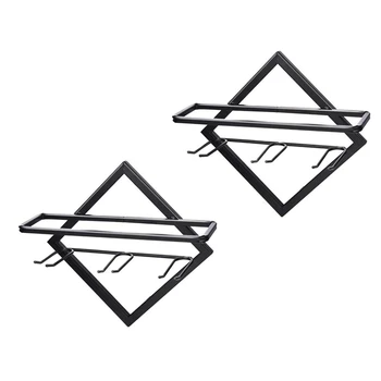 

2-Piece Wall-Mounted Wine Rack,Wine Bottle Rack and Goblet Rack, Home and Kitchen Display Bottling and Glass Racks