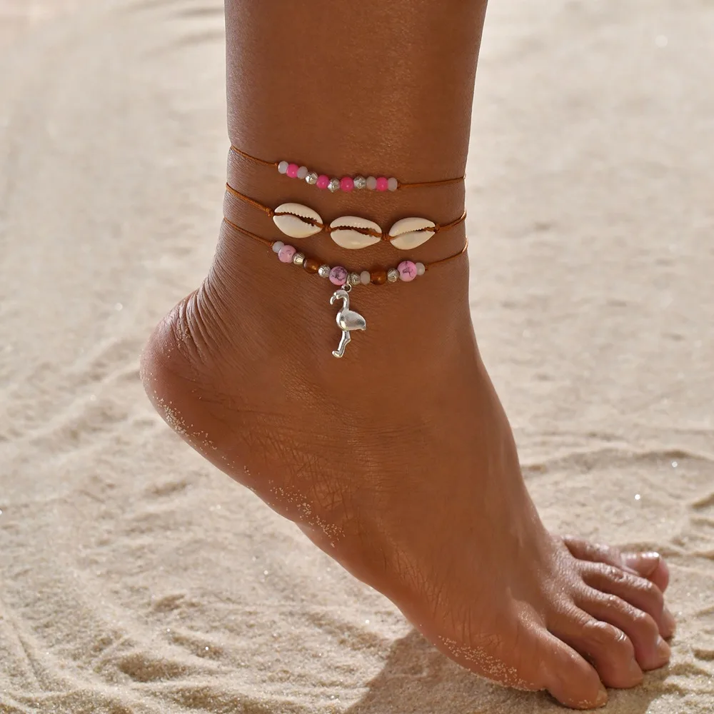В богемном стиле натуральная морская раковина раковины женские браслеты для щиколотки ботильоны браслет на ногу цепочка с ракушкой золото ножной браслет в стиле «Бохо» Пляжная бижутерия для ног