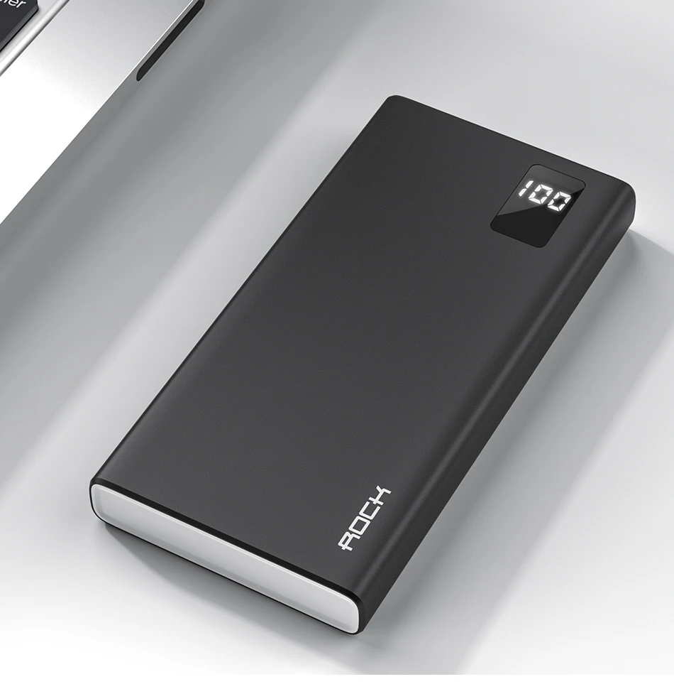 ROCK power Bank 10000 мАч для Xiaomi Mi, iPhone, samsung, портативная быстрая зарядка, внешняя батарея, power bank, зарядное устройство для телефона, повербанк