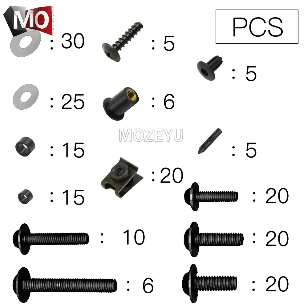 For SUZUKI GSF 250 400 600S 1250 600 650 650S 650N Bandit 250 650 Motorcycle Fairing Spring Screws Bolts Kit Fastener Clips