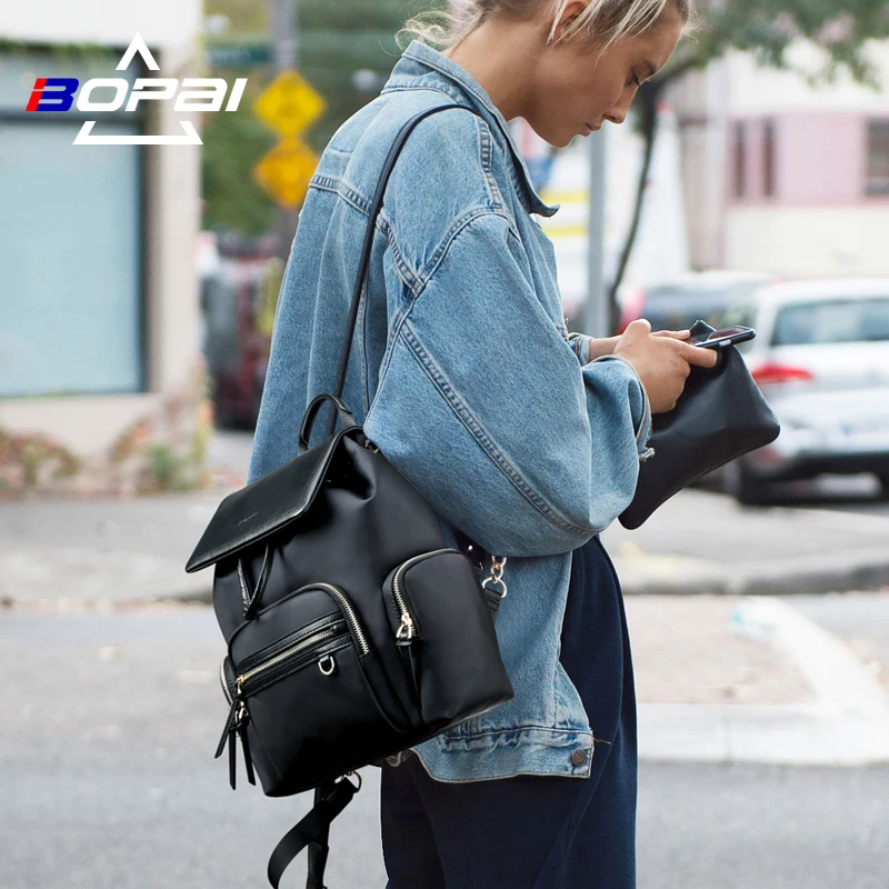 BOPAI mochila feminina Business Vrouw Trekkoord Rugzak Zakken Terug naar School Rugzak Meisjes Vrouwelijke Rugzak Anti Diefstal BOPAI mochila feminina Business Vrouw Trekkoord Rugzak Zakken Terug naar School Rugzak Meisjes Vrouwelijke Rugzak Anti Diefstal