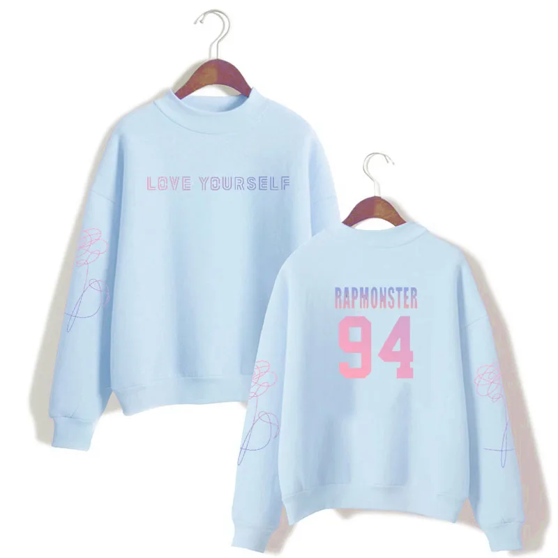 rapmonster blue Jung kook 97 loveyourself Толстовка в стиле «bangtan» love yourself rapmonster 94 Женская Толстовка harajuku kpop bangtan Hope World Poc - Цвет: rapmonster blue