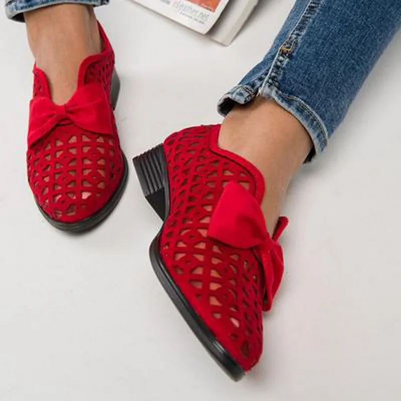

Fashion Women's Sandals Ladies PU Leather Pointed Toe High Heels Summer Hollow Out Breathable Casual Lazy Shoes 2019 New