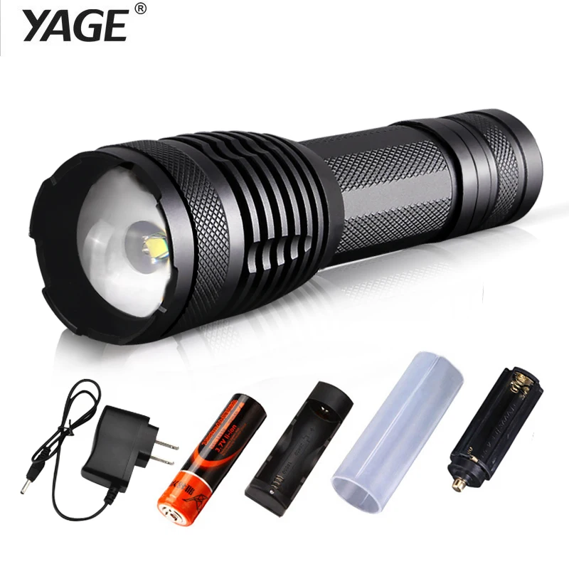 

YAGE YG-339C Aluminum Waterproof Zoomable CREE T6 LED Clip Flashlight Torch Light with 18650 Rechargeable Battery Inside or AAA