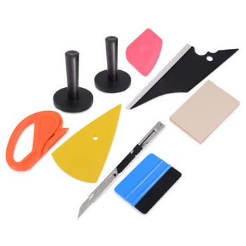 

Vinyl Vehicle Wrap Film Squeegee Scraper Sticker Magnet Holder Fixer Window Foil Tint Film Knife Safety Cutter Tool Set