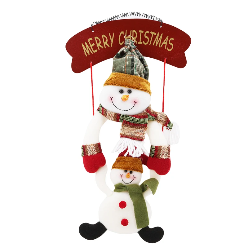 Navidad, Рождественское украшение, Рождественский венок, фланелевый, Рождественский Санта-Клаус, снеговик, висят на двери, Рождественские декоративные принадлежности