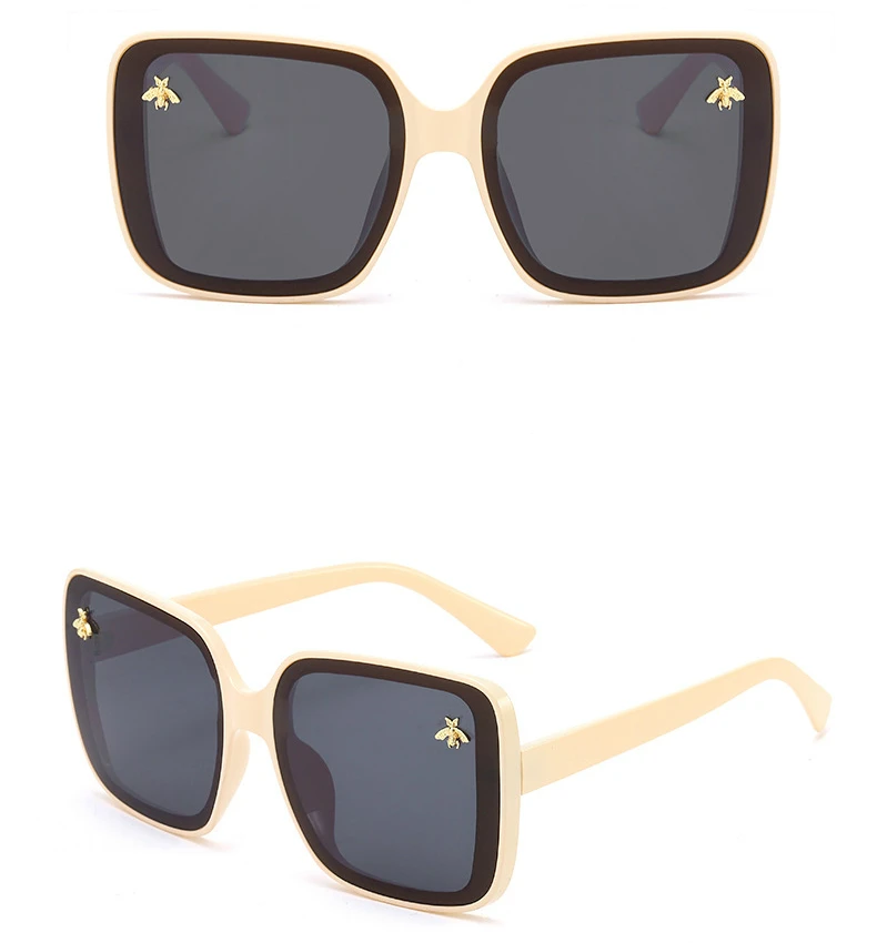 KARL Роскошные брендовые дизайнерские негабаритные солнцезащитные очки для женщин маленькая Пчелка солнцезащитные очки Дамская мода сексуальные Квадратные Солнцезащитные очки Оттенки UV400 - Цвет линз: B4