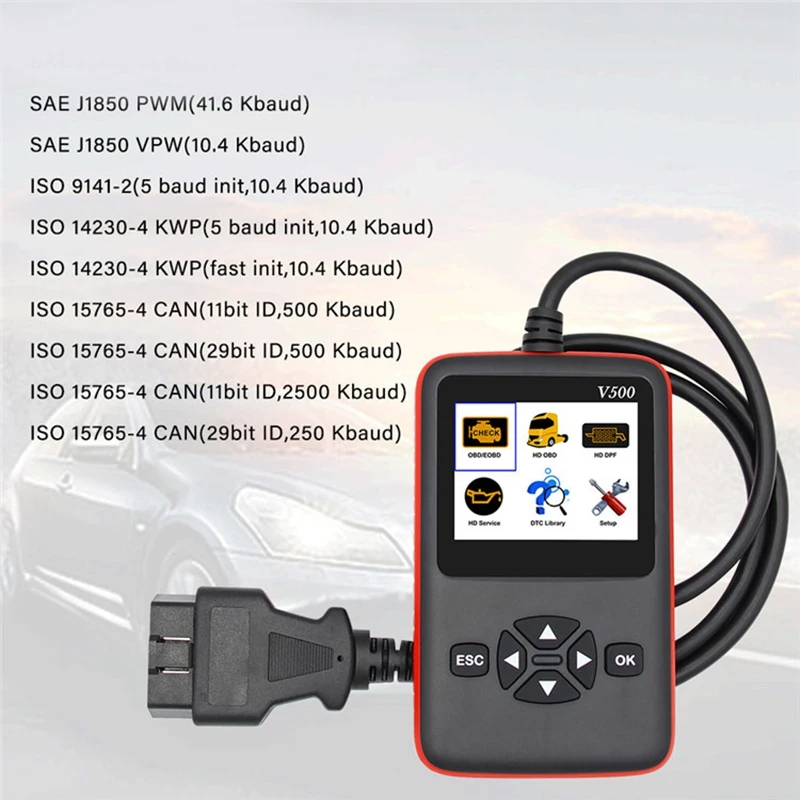 Инструмент сканирования тяжелых грузовиков и Obd2 автомобильный сканер Dpf/масло сброса читателя V500