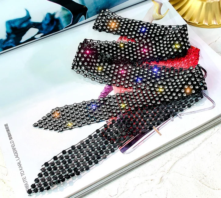 Винтажные Колье для женщин Bijoux DIY длинные черные ожерелья с кристаллами массивные ювелирные изделия вечерние подарки