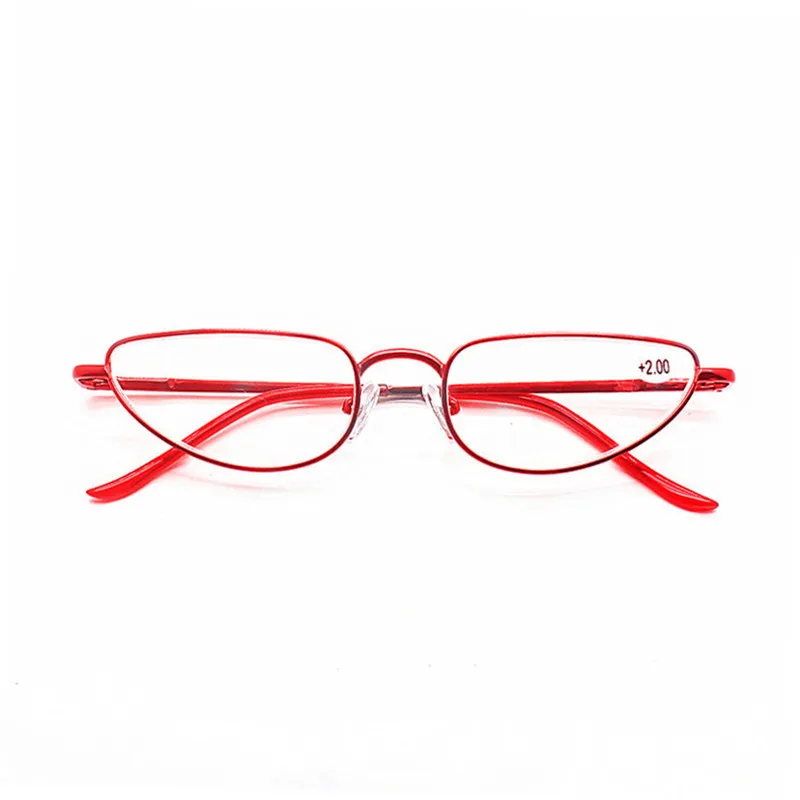 Cat Eye Reading Glasses Women Men Metal Full Frame Presbyopic Eyeglasses Female Male Semi Rimless Hyperopia Spectacles
