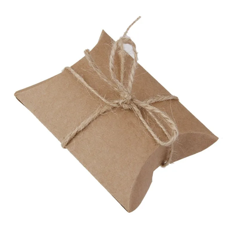 

50 pcs Gift Gift Box Box Pillow Box Wedding Birthday Brown
