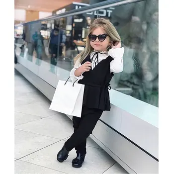 

Newborn Baby Girl Kid Suit Sets Pants Ruffles Top Party Formal Cotton Clothes Support wholesale