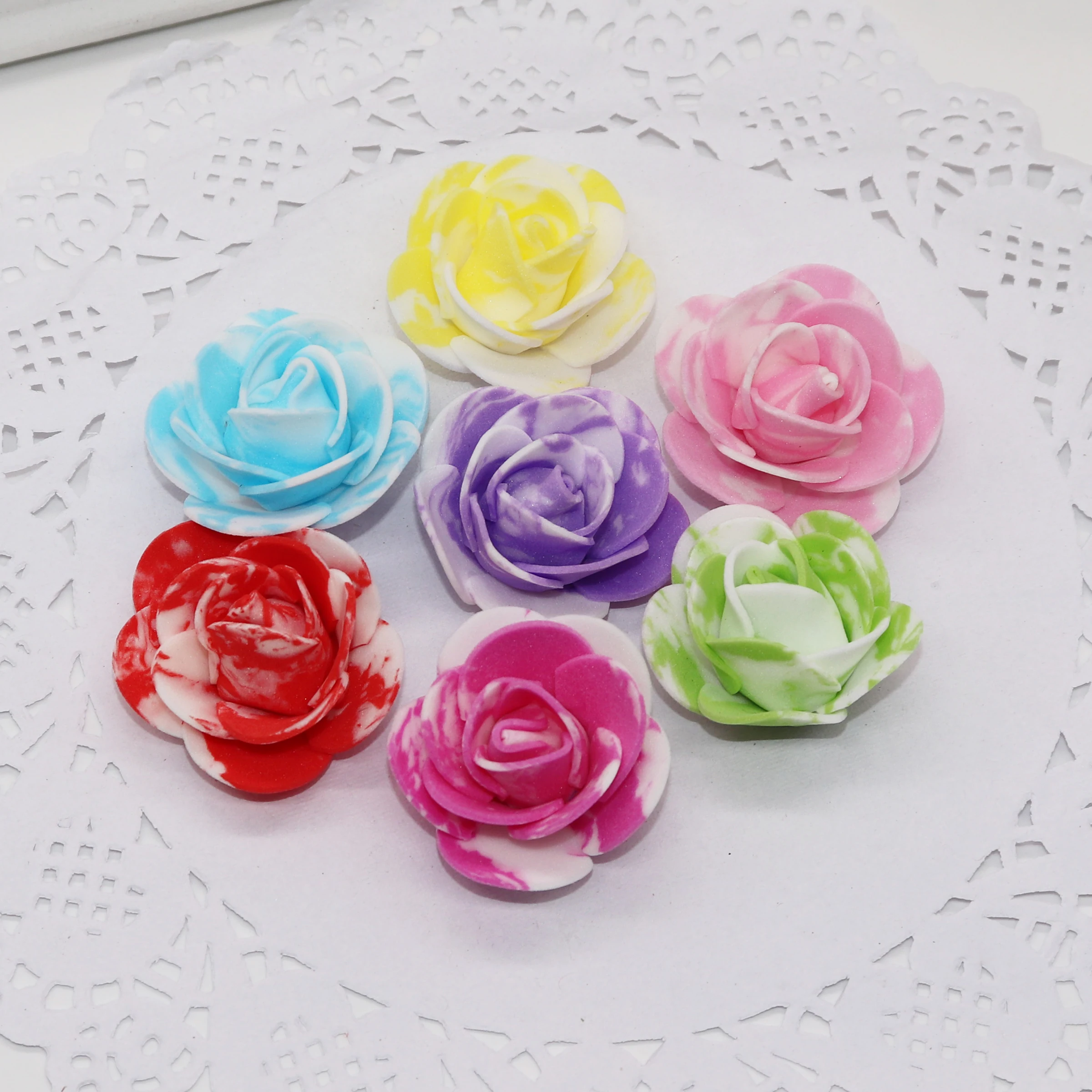 

50pcs Foam fake flower pe roses head artificial flowers cheap wedding decoration for scrapbooking gift box diy wreath Multi-use