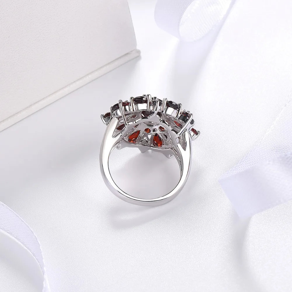 Rainbamabom богемное кольцо из стерлингового серебра 925 пробы, рубиновое кольцо с драгоценным камнем для свадьбы, помолвки, коктейля, цветов, женское ювелирное изделие, подарок