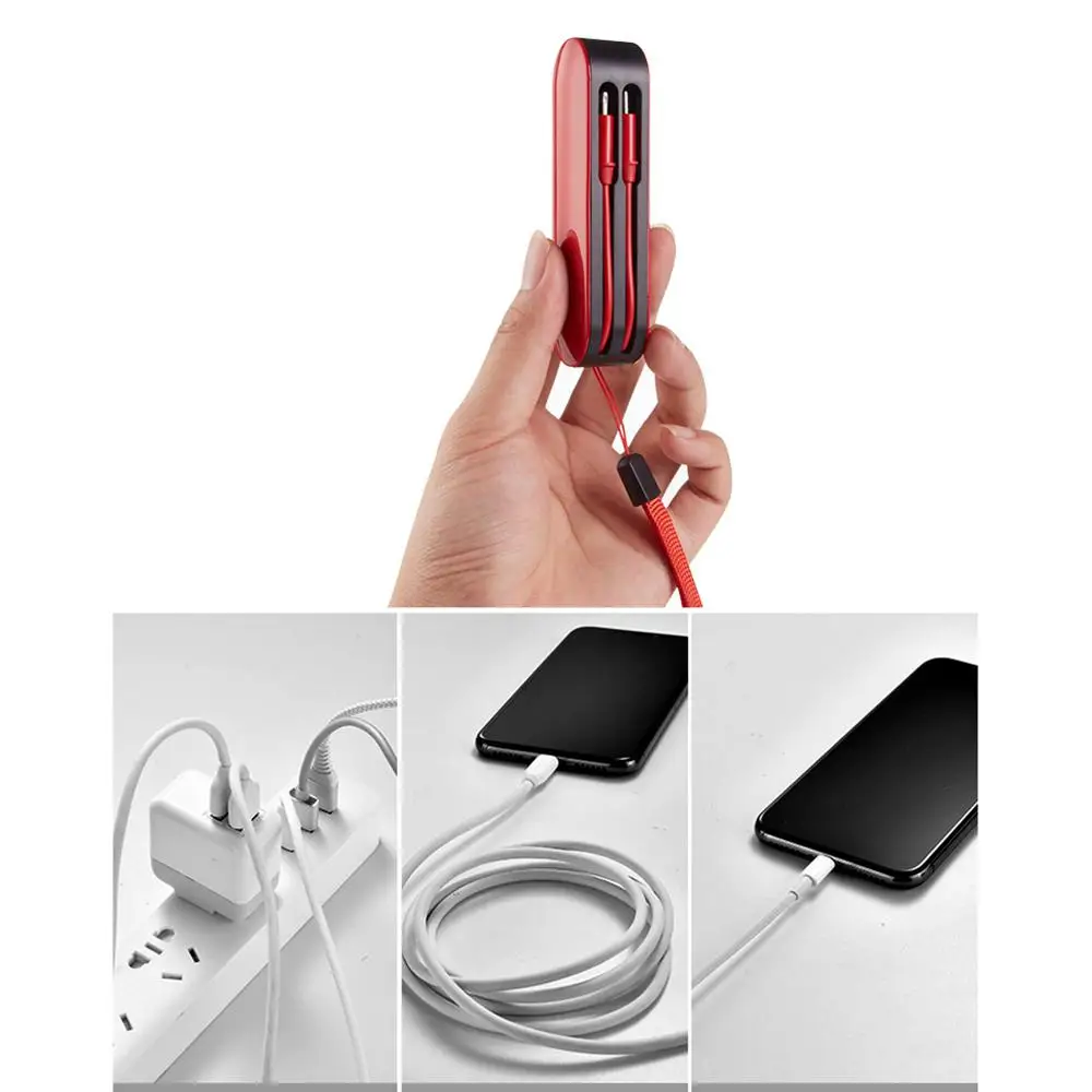 Новинка 3 в 1 usb кабель для зарядки мини портативный включает быстрое зарядное устройство Шнур для Android IOS