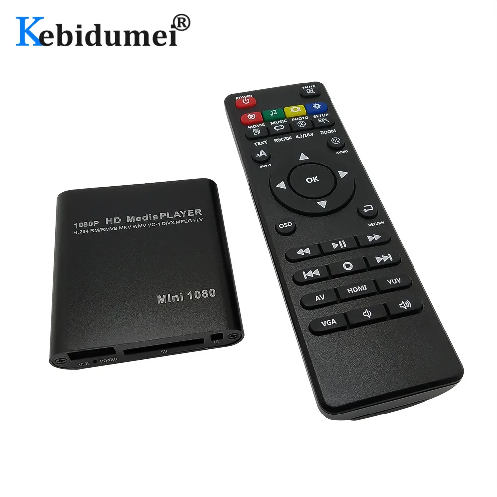 Full HD 1080P медиаплеер HDD Мультимедиа Видео плеер с HDMI VGA AV USB SD/MMC Mpeg2-HD tv Box Surpport Mkv H.264