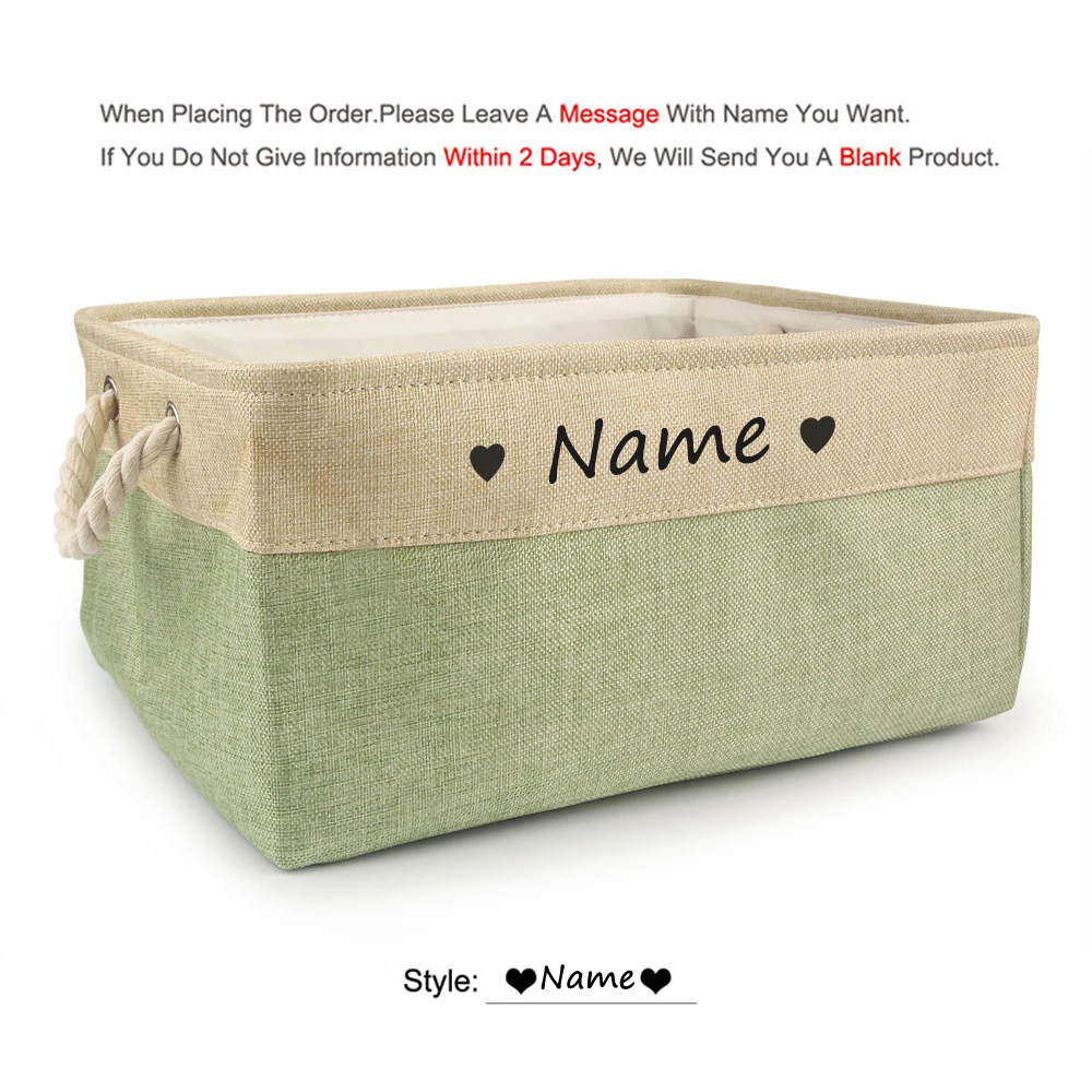 Customizable Pet Toy & Accessory Storage Basket - Personalized Name Print, Perfect