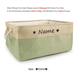 Customizable Pet Toy & Accessory Storage Basket - Personalized Name Print, Perfect - M 36X27X17cm (Heart green)